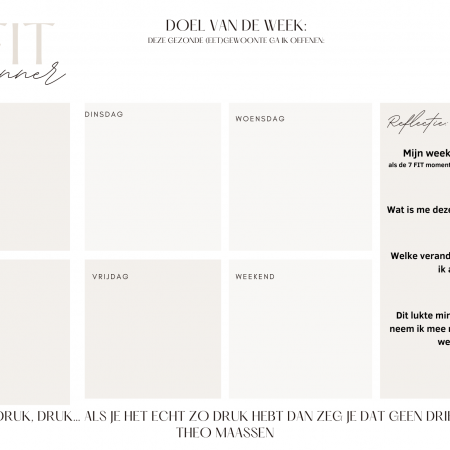 Fit Planner voor 1 week